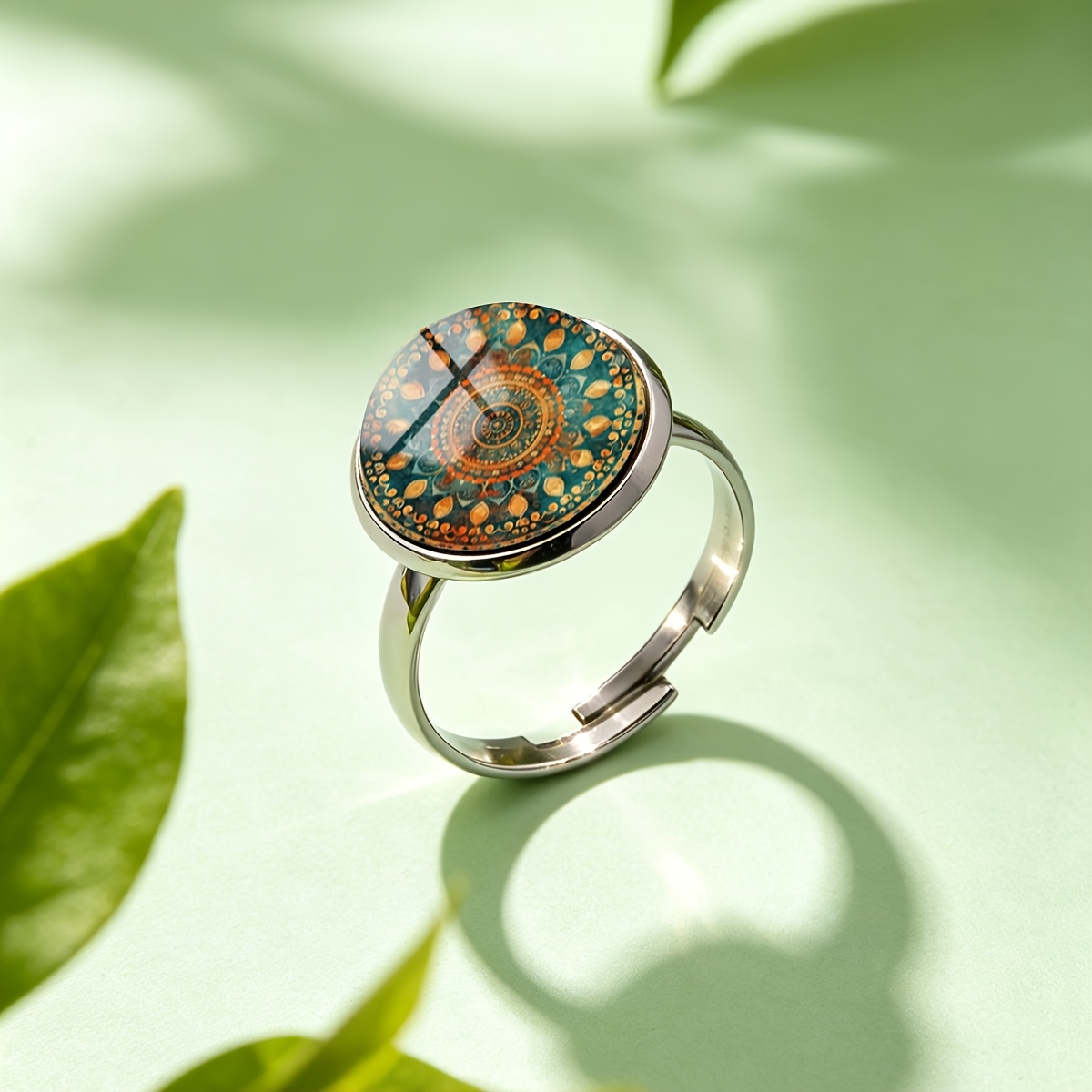 Men's Vintage Mandala Pattern Stainless Steel Ring